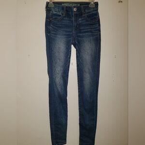 American Eagle jegging sized 0 Long medium indigo blue